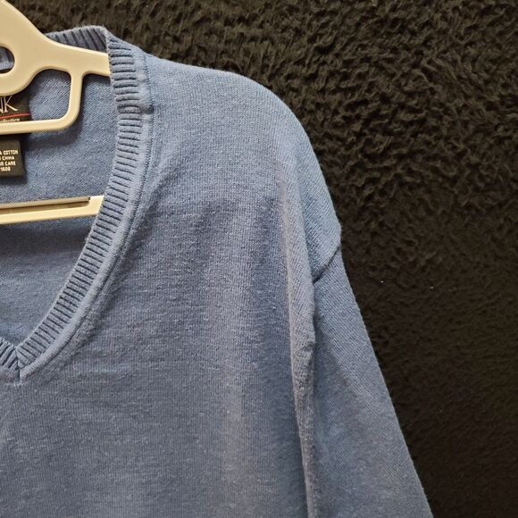 Jos A Bank Mens Sweater Gray Size XL 100% Pima Cotton Pullover Long Sleeve - Picture 11 of 12